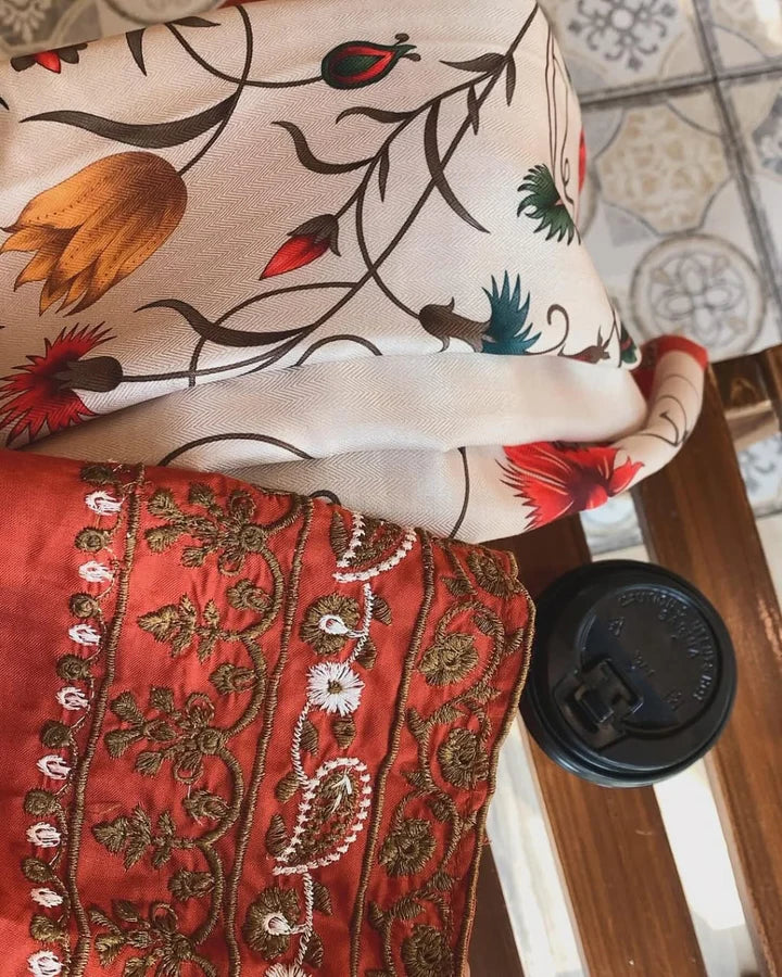 UROOJ EMB 3Pc With Shawl