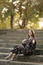 BLACK FLORAL 2PC