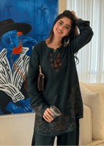 Full-length view of Bahaar Edit embroidered lawn suit for women, perfect for festive occasions.