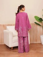 Full-length view of the Sunhraa linen suit set with matching Farshi Shalwar, designed for festive and casual wear.
