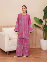 Full-length view of the Sunhraa linen suit set with matching Farshi Shalwar, designed for festive and casual wear.