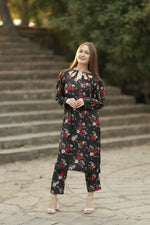BLACK FLORAL 2PC