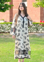 Maha elegant 2-piece premium Arabic lawn suit for women in a soft skin shade with a 45-inch shirt.