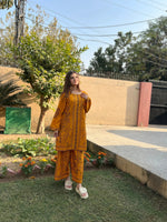 Full-length view of the Golden Petal 2PC set, designed for a refined and modern look for festive and casual wear.