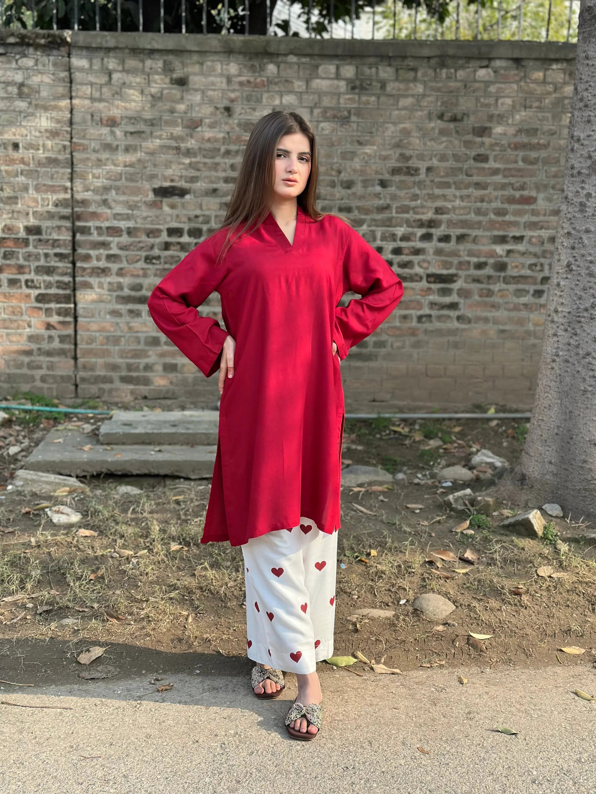 Scarlet Grace vibrant red premium linen kurti for women, designed for effortless elegance and all-day comfort.