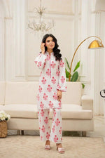 Full-length view of the Snow Haze 2PC set with Farshi Shalwar, designed for a fresh and timeless look.